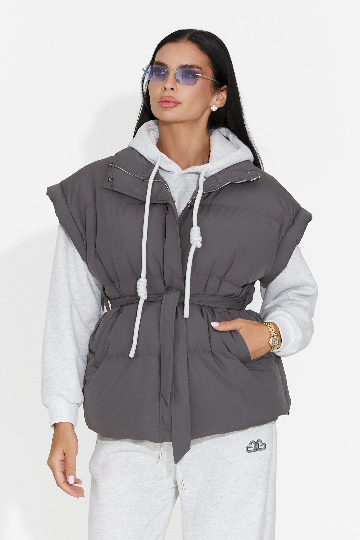 Vesta casual gri Selitsoria Bogas