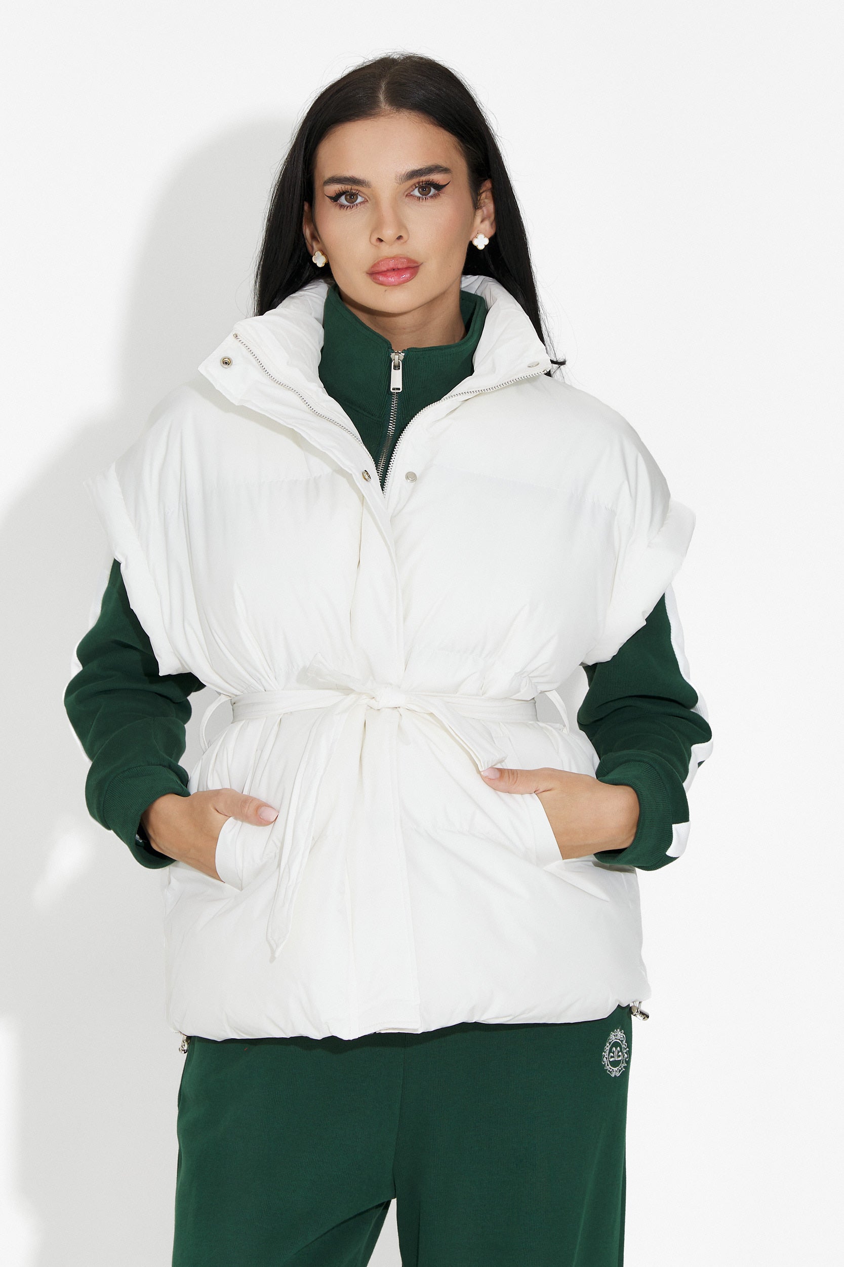 Gilet Bianco Casual da Donna Denoria Bogas