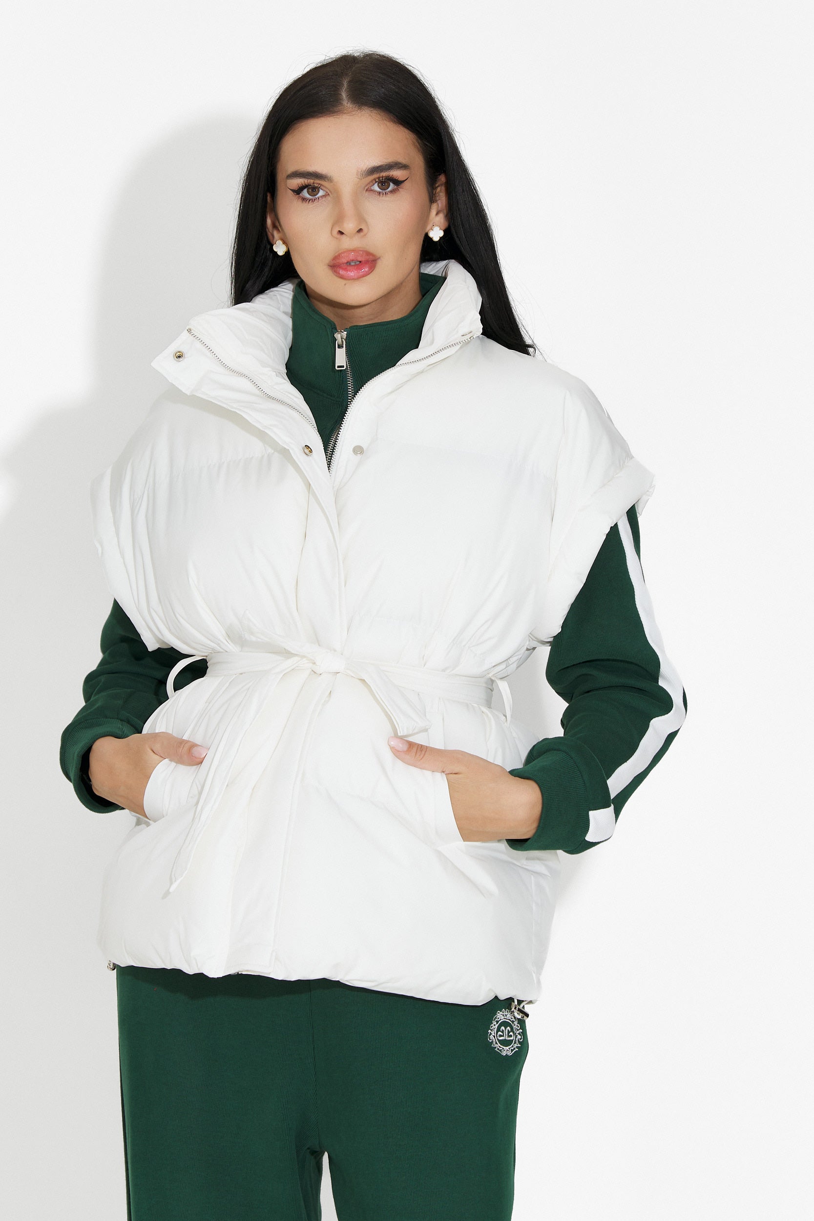 Gilet Bianco Casual da Donna Denoria Bogas