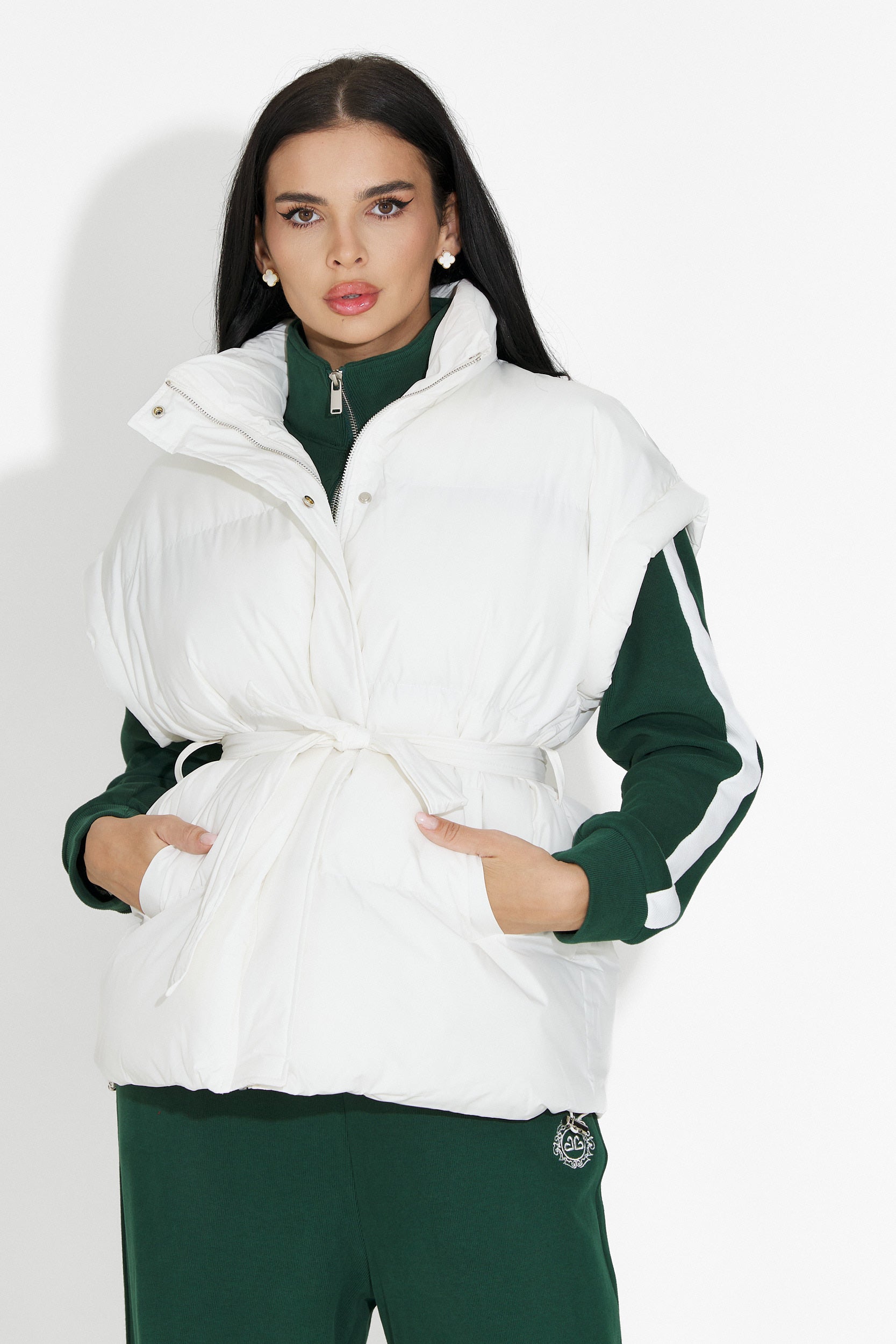 Gilet Bianco Casual da Donna Denoria Bogas