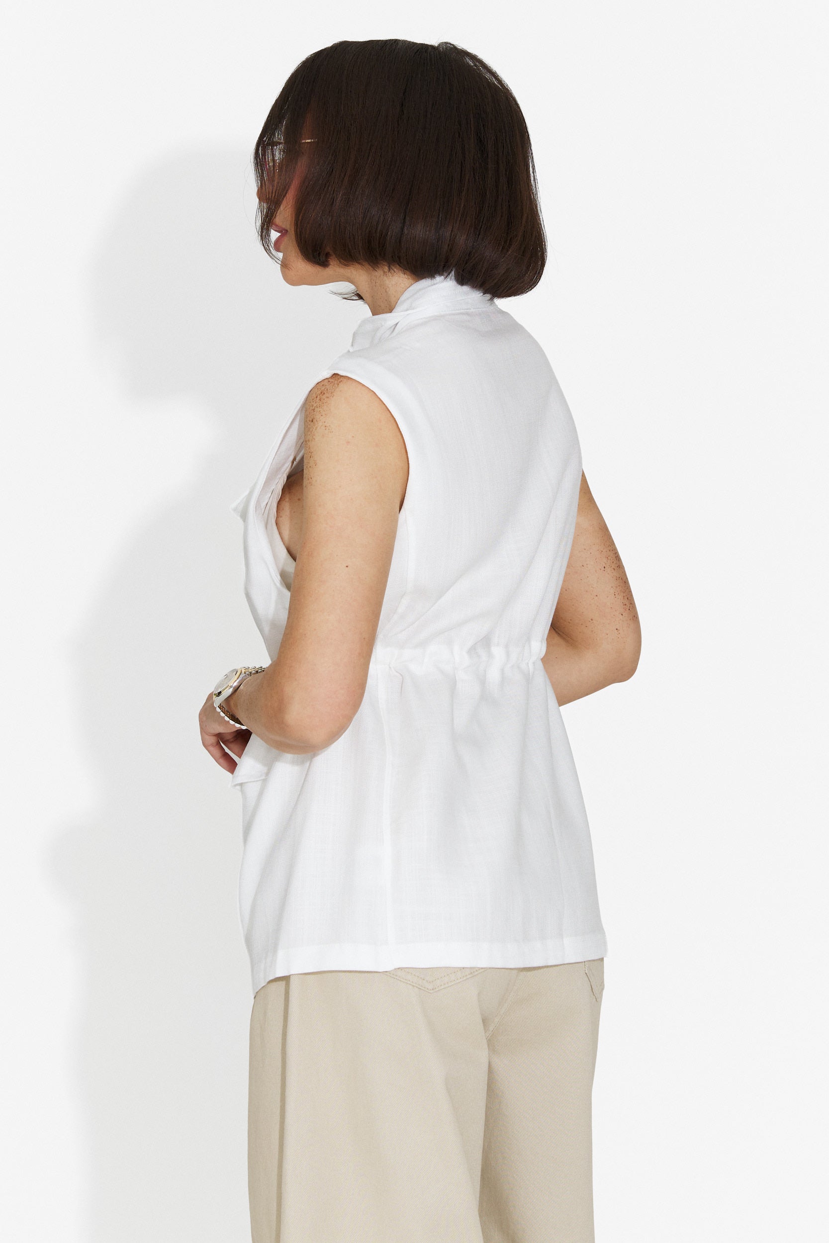 Gilet Casual Bianco da Donna di Petynia Bogas
