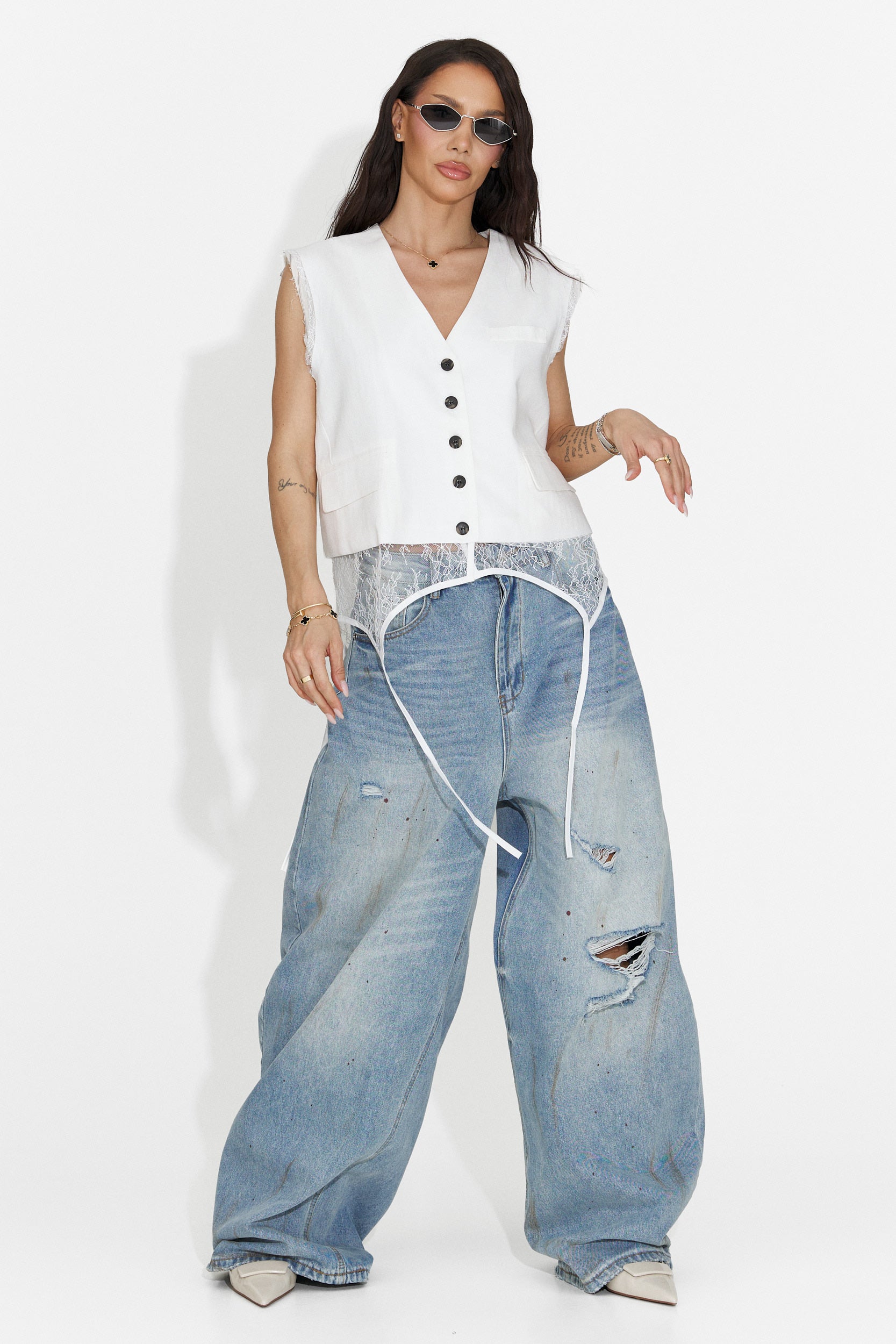 Elegante Gilet Bianco da Donna di Ophelia Bogas