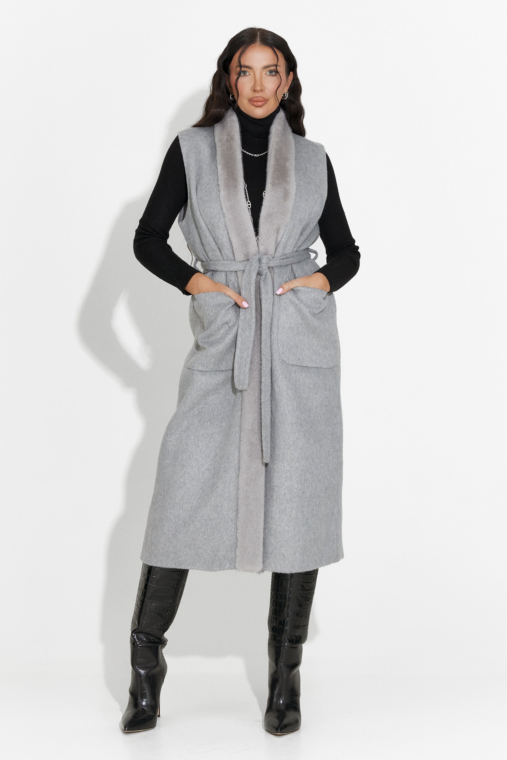 Elegante Gilet Grigio Brania Bogas da Donna