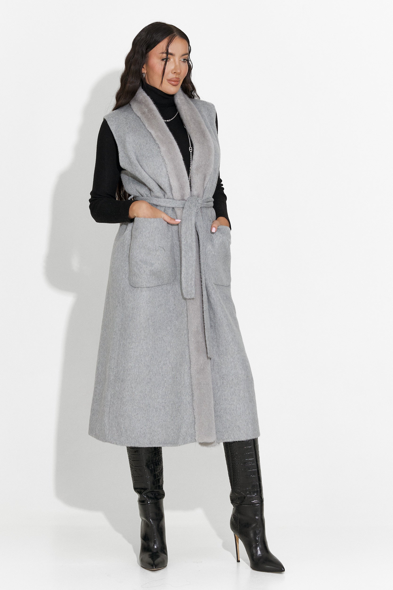 Elegante Gilet Grigio Brania Bogas da Donna